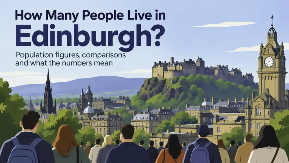 View across Edinburgh - Population of Edinburgh, Scotland’s capital city.